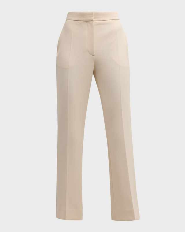 Straight-Leg Ankle Crepe Suiting Pants